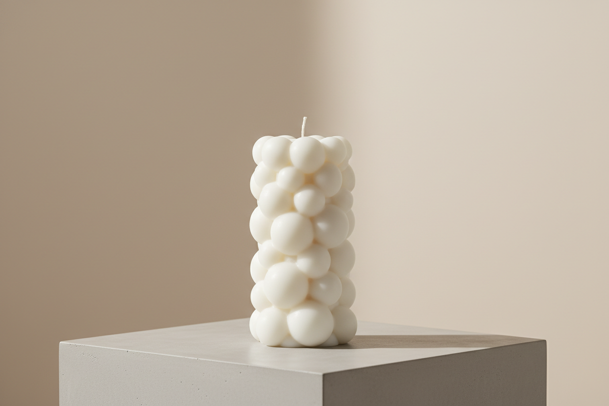 Vela Bubble Pilar blanca